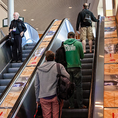 branded escalators Craft Brewers COnference